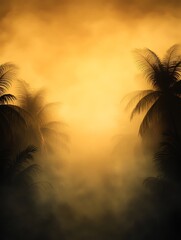 Aufkleber - A captivating image of a tropical dusk featuring eerie silhouettes, perfect for enhancing mood in various creative projects.