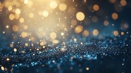 Poster - Abstract sparkling background with golden bokeh