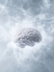 Poster - A visually abstract representation of brain fog, showcasing intricate patterns and a unique color palette for artistic interpretation.