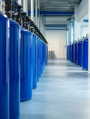 Poster - A photo showing an advanced water treatment facility, highlighting modern technology and infrastructure for water purification.