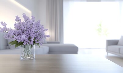 Poster - A pastel-themed living room featuring fresh decor and a cozy atmosphere captured in a vibrant photograph.