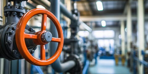 Aufkleber - Industrial valve in a manufacturing facility setting