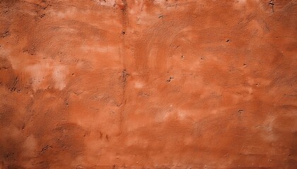 Poster - textured terracotta plaster wall with rough brushstroke patterns and earthy imperfections for background, design, and art

