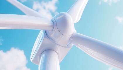 Wall Mural - Hyper-efficient AI-controlled wind turbine farms, futuristic clean energy economy visualization