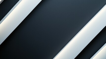 Poster - Black Studio Background Illuminated Concept, Black Background with Dynamic White Diagonal Strips Creating a Modern and Elegant Visual Effect