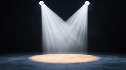 Poster - Black Studio Background Illuminated Concept, Illuminated Black Studio Background with Soft Gradient Light for Photography and Videography Use