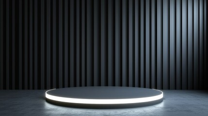 Poster - Black Studio Background Illuminated Concept, Clean Black Studio Space with Modern Lighting and Framed Walls Ideal for Stage Presentations and Photography