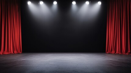 Poster - Black Studio Background Illuminated Concept, Minimalist Studio Setup with Soft Diffused Light and Black Background Ideal for Creative Projects and Photography