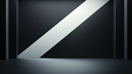 Poster - Black Studio Background Illuminated Concept, Modern Studio Background with Subtle Gradient from Black to White, Ideal for Art Display and Photography Use