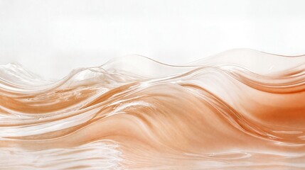 Wall Mural - Soft Beige Water Waves on White Background