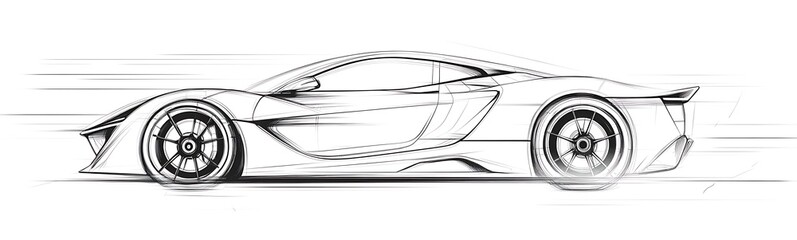 Fototapete - Black and white abstract line art concept image, showcasing creative design elements and artistic expression.