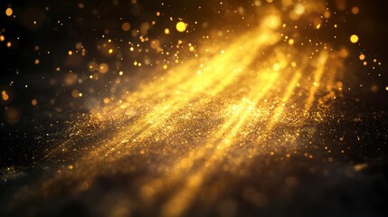 Poster - Abstract golden light effect on dark background