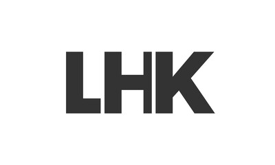 Poster - LHK logo design template with strong and modern bold text. Initial based vector logotype featuring simple and minimal typography. Trendy company identity.