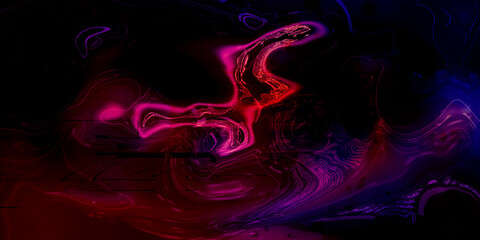 Poster - 2d illustration abstract futuristic electronic circuit technology background