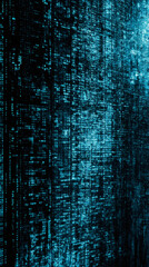 Leinwandbilder - Blue lines of code scrolling down a computer screen, suggesting software development, hacking or data processing