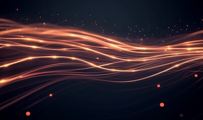 Leinwandbilder - High-speed motion blur of a glowing neon data stream, ideal for futuristic or technology-themed projects.