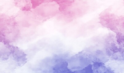 Poster - Dreamy pastel watercolor texture resembling soft clouds, perfect for creative projects and backgrounds.