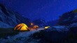 © Andi - Illuminated tents glow brightly under a vibrant starry night sky