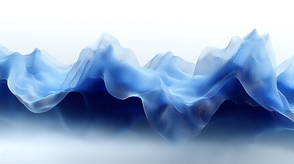 Poster - abstract blue digital landscape ethereal, flowing waves create a sense of movement and tranquility.