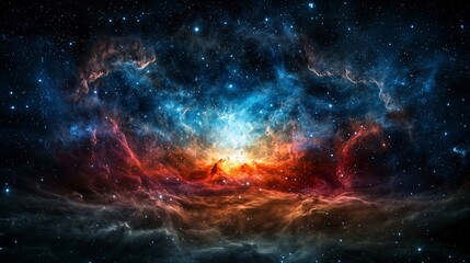 Poster - Stunning cosmic nebula discovery in deep space astronomy image dark background celestial viewpoint