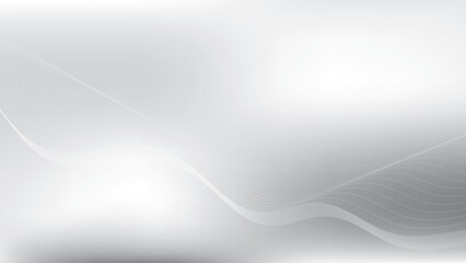 Wall Mural - abstract white and gray color, modern design stripes background with curve lines, wavy pattern. vect
