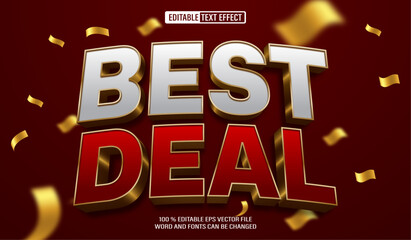 Poster - Editable 3d text style effect - Best Deal Golden text effect Template