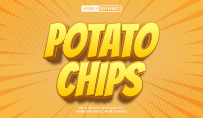 Poster - Editable 3d text style effect - Potato Chips text effect Template