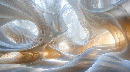 Poster - This composition showcases abstract textured forms that mimic natural elements against a soft background. Gentle shadows and muted colors create a serene atmosphere.
