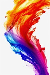 Fototapete - Vibrant lines in blue red and yellow create a stunning abstract design against a white background. This minimalist artwork showcases movement and energy through its colorful brush strokes.