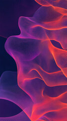 Aufkleber - Glowing particle network forming digital waves, representing technological connectivity and data flow in virtual environment