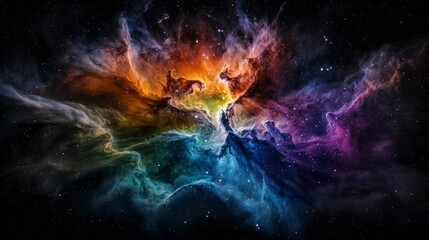 Poster - Nebula births new stars outer space astronomy art cosmic environment wide angle celestial creation