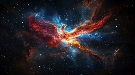 Poster - Celestial phenomenon phoenix constellation outer space digital art cosmic environment artistic perspective