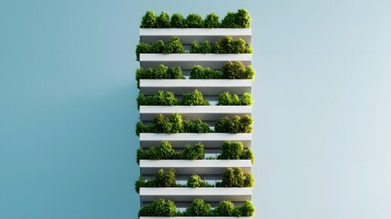 Poster - a high rise building covered in lush vertical gardens creating a stunning fusion of nature and moder