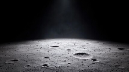 Wall Mural - A detailed view of the moon's surface featuring various craters and a dark background.