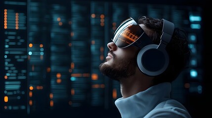 Poster - Futuristic AI Powered Holographic Platform Tracking Workforce Equity and Market Analytics