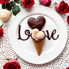Wall Mural - ice cream is a delicious dessert for you to enjoy with the ones you love.