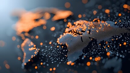 Poster - Futuristic holographic projection showcasing a dynamic interconnected global financial system with light reflecting transparent elements and a bright abstract background  Representing the modern