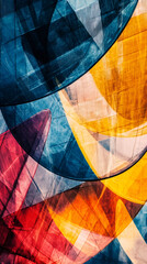Poster - Colorful abstract background featuring overlapping shapes and translucent layers, creating a vibrant and dynamic composition
