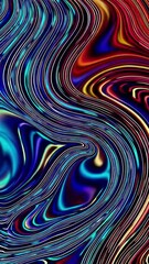 Poster - Dynamic liquid color waves flowing in mesmerizing abstract pattern