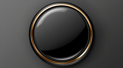 elegant black button with gold rim