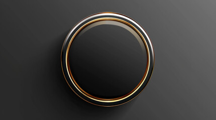 elegant black button with gold rim