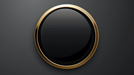 elegant black button with gold rim
