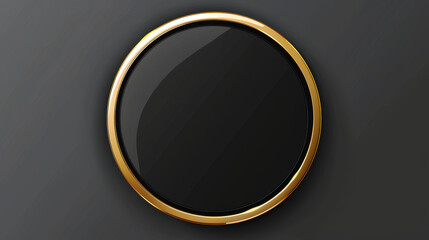 elegant black button with gold rim