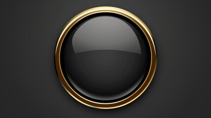 elegant black button with gold rim