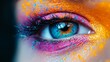 © Jane Kelly - Close-up of human eye with vibrant makeup