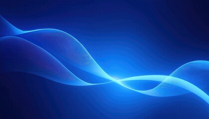 Fototapete - abstract blue digital wave, glowing light curve, futuristic technology background, modern minimal design, AI concept

