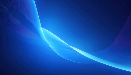Fototapete - abstract blue digital wave, glowing light curve, futuristic technology background, modern minimal design, AI concept

