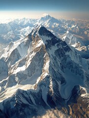 Poster - Snowy Mountain Range Aerial View