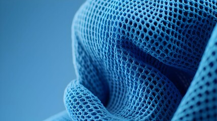 Abstract Blue Mesh Fabric Texture Background
