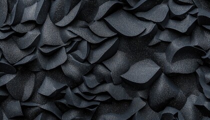 Poster - A black and white image of a black and white pattern of leaves